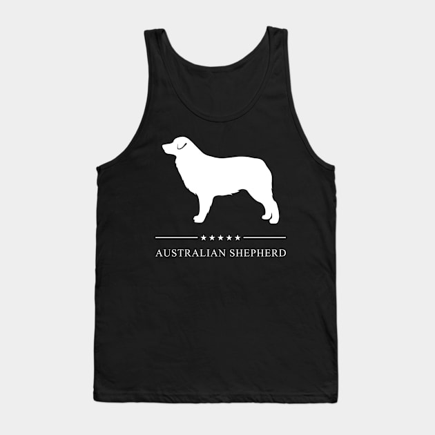 Australian Shepherd Dog White Silhouette Tank Top by millersye
